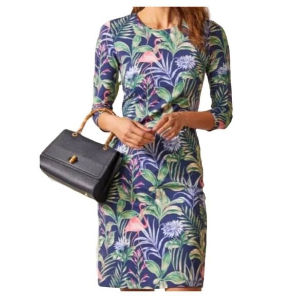 J.McLaughlin Sophia Dress in Flamingo Palm - size L - Picture 1 of 8